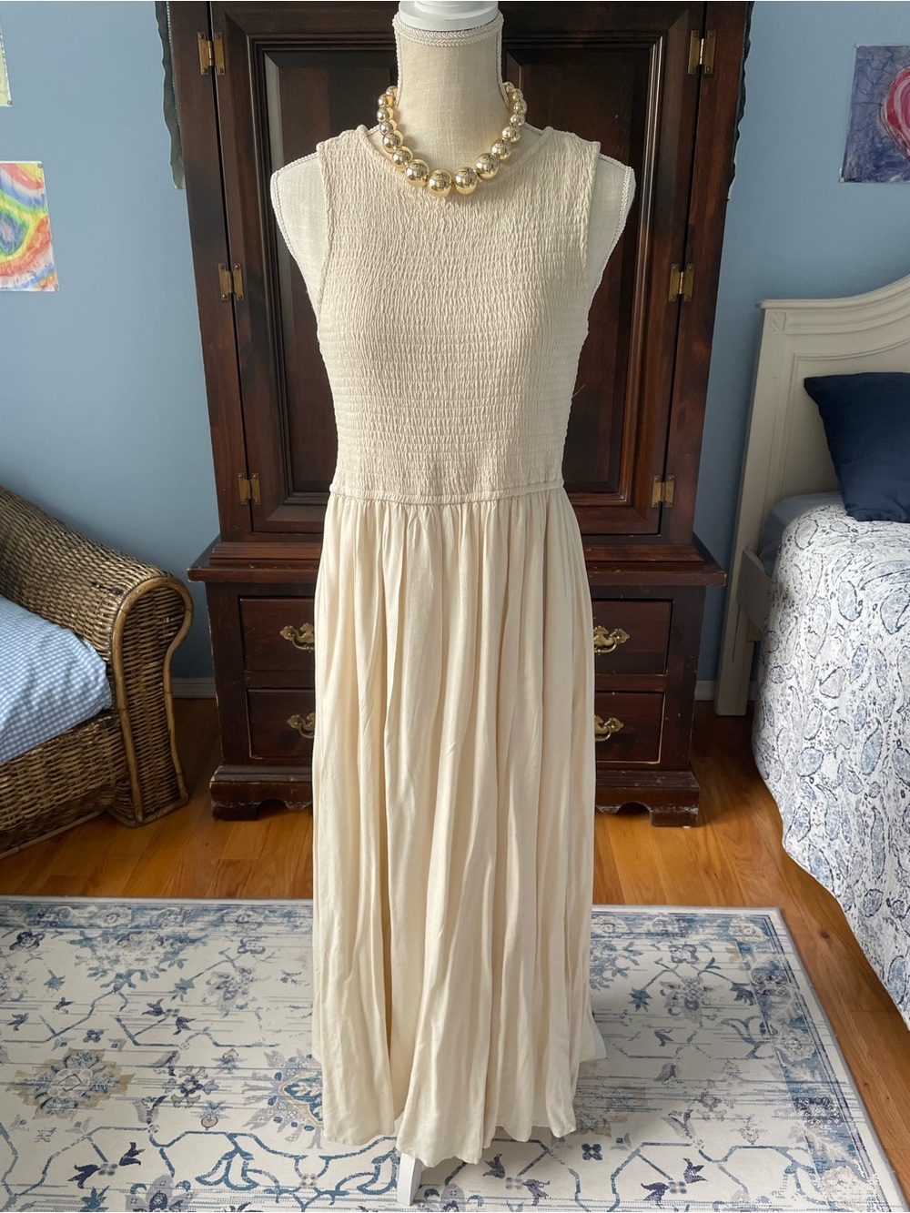 Japna Maxi Dress-Beige-Large